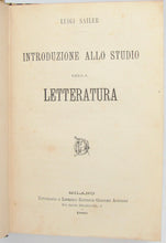 Load image into Gallery viewer, Sailer, Luigi. Introduzione allo Studio della Letteratura (1880)