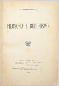 Costa, Alessandro. Filosofia e Buddhismo (1913)
