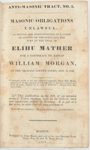 Collected volume of 19 Anti-Masonic pamphlets  (1827-1833)