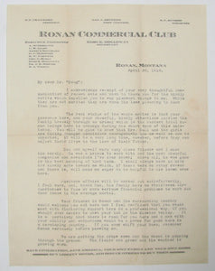 Ronan, Montana stationary & letters, 1918