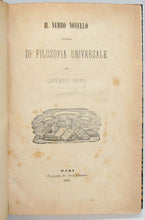 Load image into Gallery viewer, Bovio, Giovanni. Il Verbo Novello sistema Di Filosofia Universale (1864)