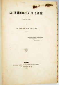 Lanzani, Francesco. La Monarchia di Dante. Studi storici (1864)