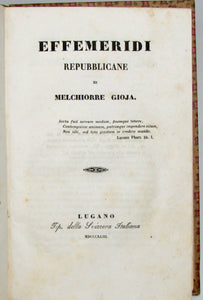 Gioja, Melchiorre. Effemeridi Repubblicane (1843)