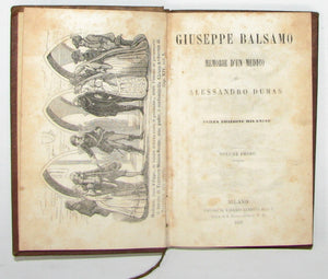 Dumas. Giuseppe Balsamo, Memorie D'un Medico. Terza Edizione Milanese. Quattro volumi, completo