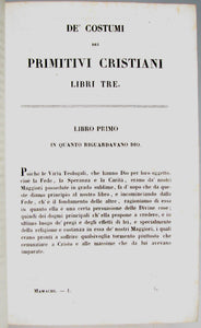 Mamachi. De' Costumi dei Primitivi Cristiani, Libri Tre (1853)