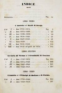 Bianchi. Storia della Politica Austriaca rispetto ai Sovrani ed ai Governi Italiani dall'anno 1791 al Maggio del 1857