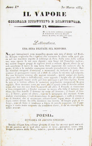 Il Vapore giornale istruttivo e dilettevole legato con Passatempo per Le Dame. 1834 - 1838