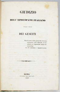 Giudizio dell' Episcopato Italiano sulla causa Dei Gesuiti (1849)