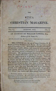 Davis, Cornelius. The Utica Christian Magazine, designed to prompt the spirit of research, and diffuse religious instruction. Vol. I.
