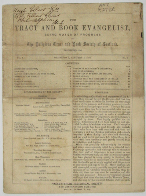 The Tract and Book Evangelist, 1862, Scotland