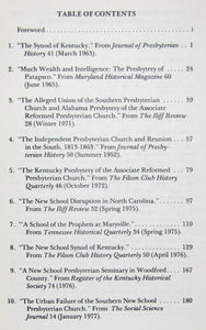 Parker, Harold M. Studies in Southern Presbyterian History