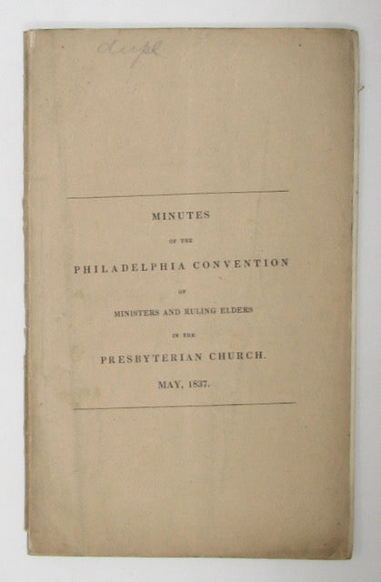 1837 Old School Presbyterian Convention at Philadelphia