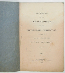1835 Pittsburgh Convention Protesting New School Presbyterian Policies