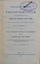 Load image into Gallery viewer, Fowler, P. H. Historical Sketch of Presbyterianism within the bounds of the Synod of Central New York