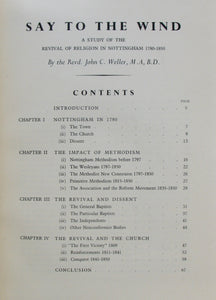 Weller, John C. Say to the Wind: The Revival of Religion in Nottingham, 1780-1850