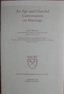 Witte, John Jr. An Apt and Cheerful Conversation on Marriage