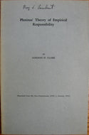 Clark, Gordon H. Plotinus' Theory of Empirical Responsibility
